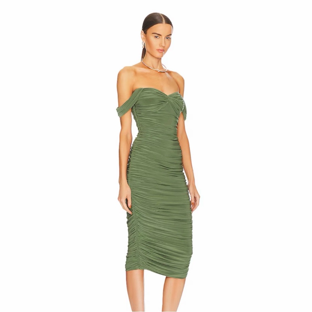 Norma Kamali Walter Bardot Midi Dress